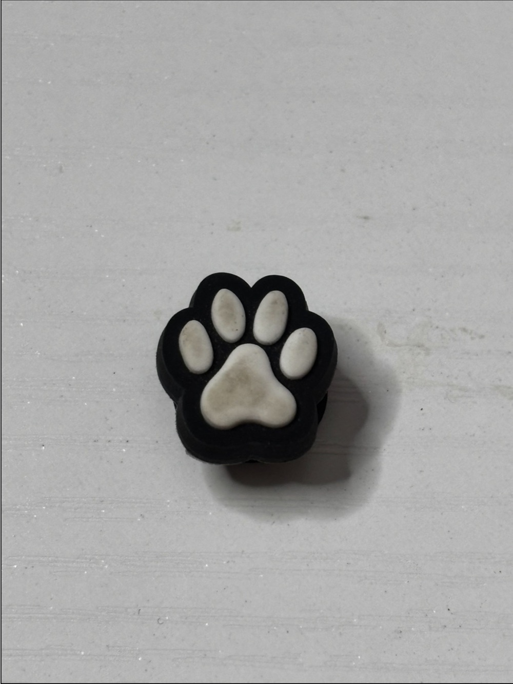 CROCS Black and White Paw Print Shoe Charm